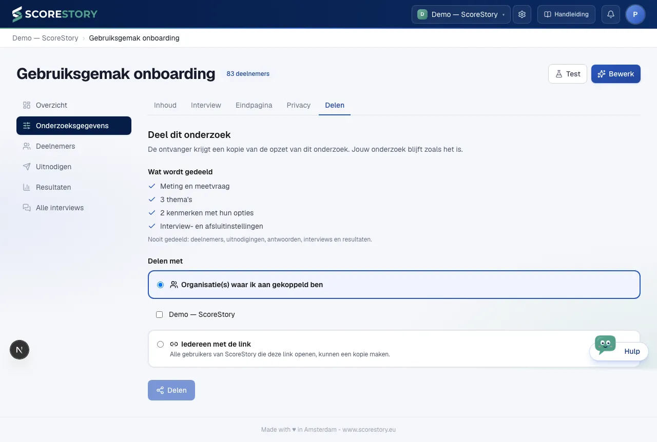 Onderzoek delen