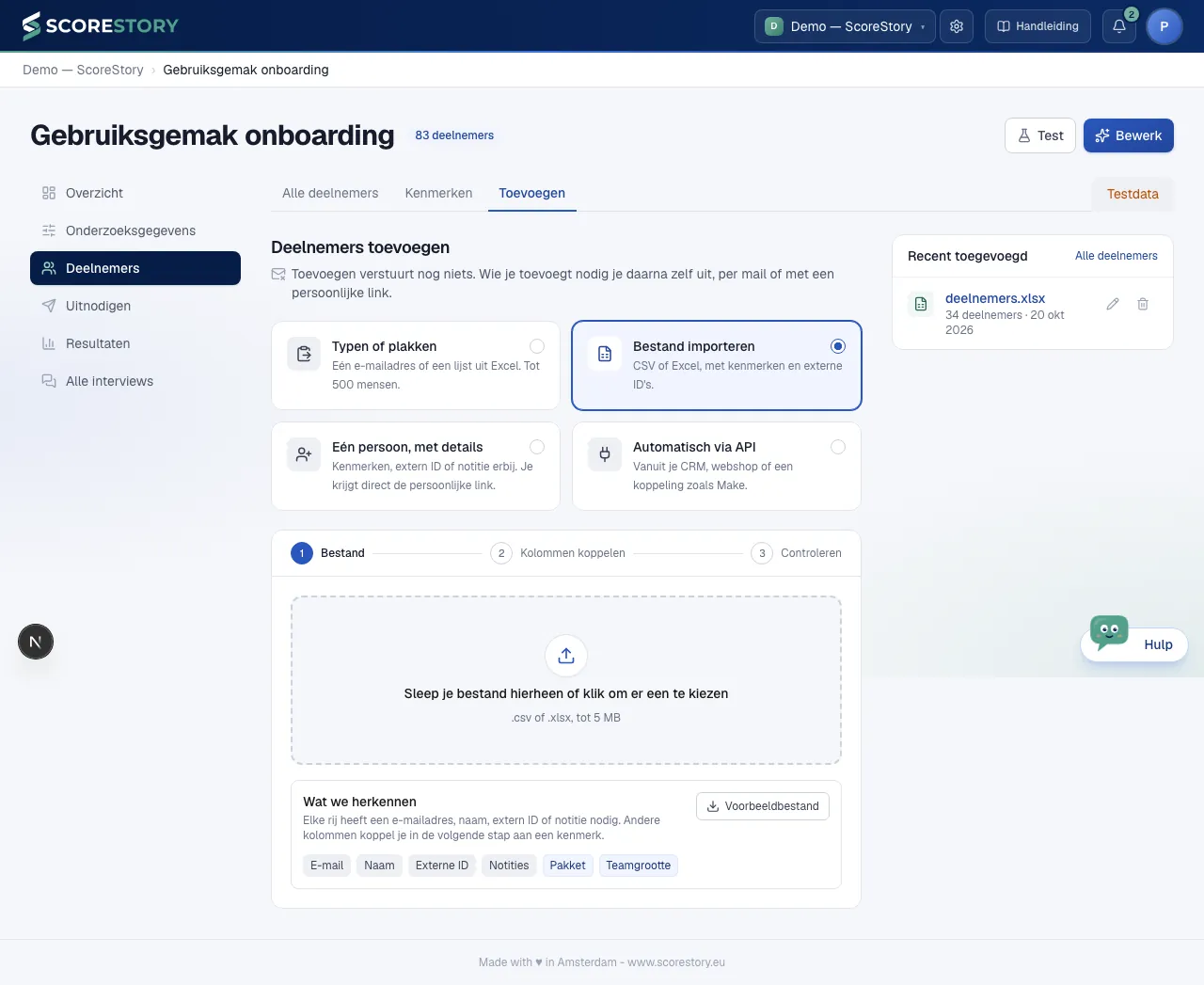 Uitnodigen — CSV-import