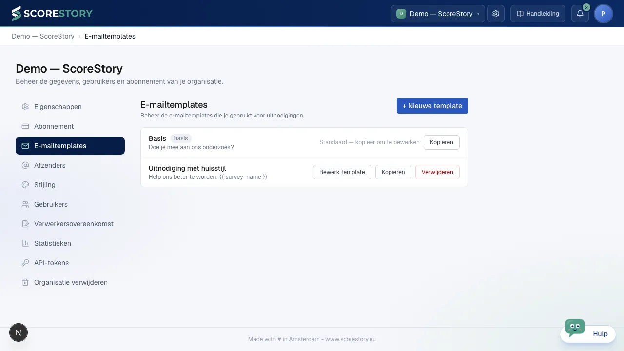 Organisatie — e-mailtemplates